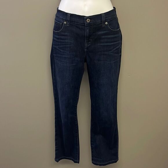Lucky Brand Brooke Boot Dark Wash 5-Pocket Button Zip Closure Blue Jeans-8/29 - Picture 1 of 13